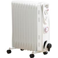 Daewoo Oil Filled Radiator with Timer 2500W 11 Fin in White