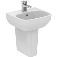 Ideal Standard i. life Cloakroom Basin and Semi-Pedestal 40cm 1 Tap Hole in White Ceramic