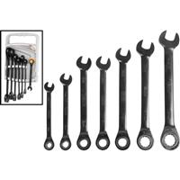 Draper Ratchet Spanner Set (7 Piece) in Black