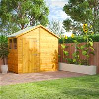 Power Apex Shed 4' x 8' in Natural Timber