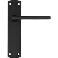Stanza Leon Door Handles Matt Latch (Pair) in Black Plastic