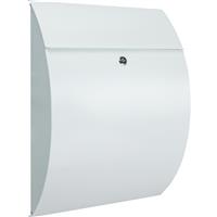 Burg-Wachter Riviera Post Box in White Steel
