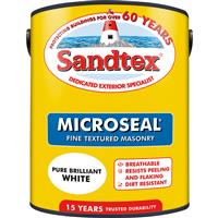 Sandtex Fine Textured Masonry Paint 5L Pure Brilliant in White