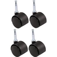 MOVE IT Twin Wheel Castor 40mm Swivel (4 Pack) in Black Plastic