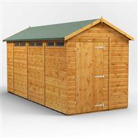 Powersheds Power Apex Security Shed 14' x 6' in Natural Timber