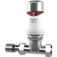 Drayton TRV4 Classic Thermostatic Radiator Valve 15mm Straight Brass