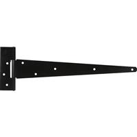 GateMate Premium Strong Tee Hinge 600mm on Galvanised (2 Pack) in Black Steel