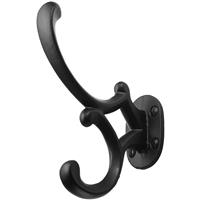 Old Hill Ironworks Heavy Duty Scroll Hat & Coat Hook in Black Cast Iron