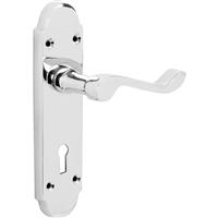 Eclipse Beaufort Door Handles Lock Polished (Pair) in Chrome
