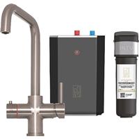 Calmag Square Neck 3-in-1 Boiling Water Tap Brushed in Nickel Brass