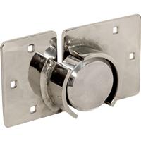 Heavy Duty Van Lock & Hasp in Silver Brass