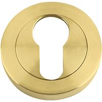 Stanza Euro Escutcheon Brass in Favo Satin