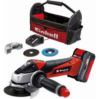 Einhell PXC 18V 115mm Cordless Angle Grinder Kit with Accessories 1 x 4.0Ah in Red