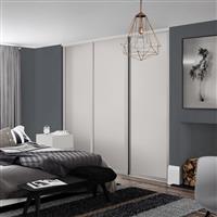 Spacepro Shaker 3 Door Sliding Wardrobe Kit 2136 x 2260mm in Cashmere Steel/MFC