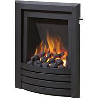 Be Modern Flare Slimline Slide Control Gas Fire 16" Inlet - Fascia in Black Steel