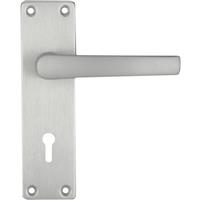 Lockworks Manila Contract Aluminium Door Handle Lock Satin (Pair) in Chrome