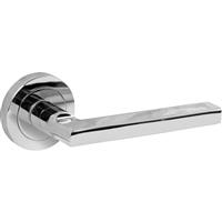 Scylla Lever On Rose Door Handles Polished (Pair) in Silver