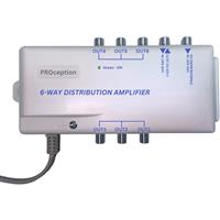 PROception TV Distribution Amplifier Triple Filtered 8dB FM/DAB/UHF 6-Way (5G