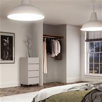 Spacepro Shelf and Hanger Bar Wardrobe Storage finish 2800 x 500 x 108mm in Oak Steel/MFC