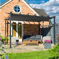 Rowlinson Venetian Gazebo 234.5cm (h) x 395.5cm (w) x 300cm (d) - in Grey Aluminium