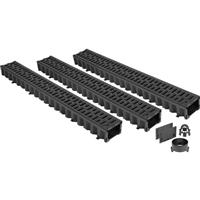 Unbranded Drain Garage Pack 3m Plastic Grating in Black