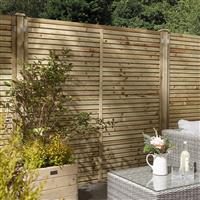 Rowlinson Cheshire Contemporary Fence Panel 6' x 5' - 150cm (h) x 180cm (w) x 4cm (d) (3 Pack) in Natural Timber
