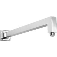Highlife Square Profile Wall Shower Arm 400mm in Chrome Brass