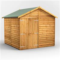 Power Overlap Apex Shed 8' x 8' No Windows in Natural Timber