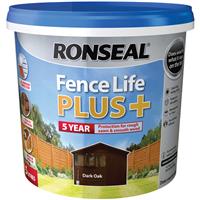 Ronseal Fence Life Plus 5L in Dark Oak