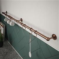 Rothley Utensil Rail Kit 19mm x 1000mm Antique in Copper Steel/Zinc