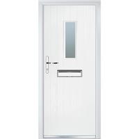 Crystal Composite Door Cottage Long Glass Right Hand 920mm x 2055mm Obscure Glass Glazing in White