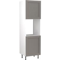 Kitchen Kit Flatpack Shaker Kitchen Cabinet Tall Single Oven Unit Ultra Matt 600mm in Dust Grey MFC