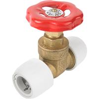 Hep2O Gate Valve Hot / Cold 22mm in White Plastic/Brass