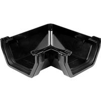 Aquaflow 114mm Square Line Gutter Angle 90deg in Black PVCU