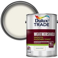 Dulux Trade Weathershield Smooth Masonry Paint 5L Jasmine in White