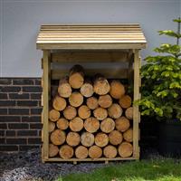 Forest Garden Compact Pent Log Store 126.2cm(h) x 96cm(w) x 82.3cm(d) in Natural Timber