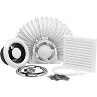 Xpelair 100T 100mm Shower Extractor Fan Kit in White ABS