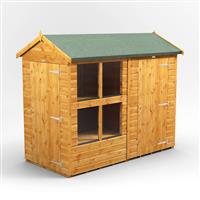 Power Apex Potting Shed Combi including 4ft Side Store 8' x 4' in Natural Timber