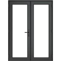 Crystal uPVC French Door Left Hand Master 1590mm x 2090mm Clear Triple Glazed /White in Grey