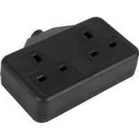 Axiom Extension Socket 2 Gang in Black