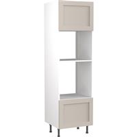 Kitchen Kit Flatpack Shaker Kitchen Cabinet Tall Oven & Microwave Unit Ultra Matt 600mm in Light Grey MFC
