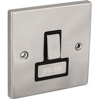 Click Deco Satin Fused Spur 13A Switched in Chrome Stainless Steel