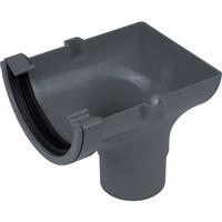 Aquaflow 112mm Half Round Stopend Outlet in Anthracite Grey PVCU