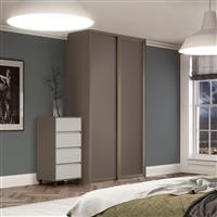 Spacepro Shaker 2 Door Sliding Wardrobe Kit Stone 1753 x 2260mm in Grey Steel/MFC
