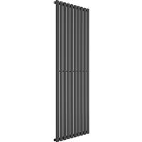 Azur Nero Designer Oval Tube Radiator 1800 x 600mm 4178Btu Anthracite in Anthracite Structure Steel
