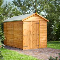 Power Overlap Apex Shed 10' x 6' No Windows in Natural Timber