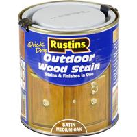Rustins Quick Dry Outdoor Wood Stain 500ml in Medium Oak