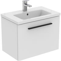 Ideal Standard i. life S Compact Wall Hung Vanity Unit with Basin Matt 600mm with Matt Black Handle in White