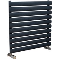 Ximax Bristol Single Horizontal Designer Radiator 584 x 600mm 1266Btu in Anthracite Steel