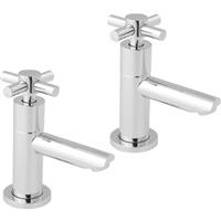 Deva Motif Taps Basin Pillar (2 Pack) in Chrome Brass